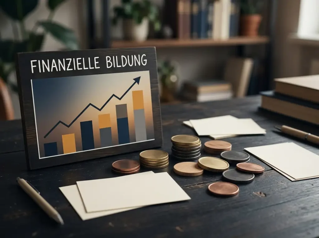 Neutrale Zahlentabelle und geometrische Markierungen auf einer dunklen Tischfläche